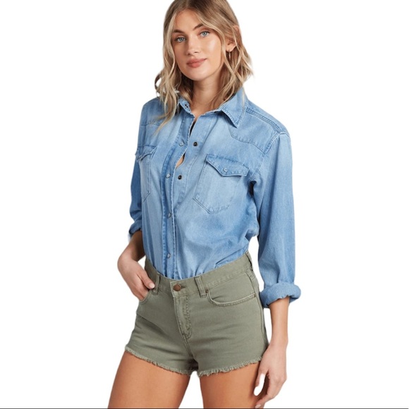 NEW Billabong Drift Away Sage Denim Cutoff Frayed Hem Shorts NWT - Picture 13 of 13